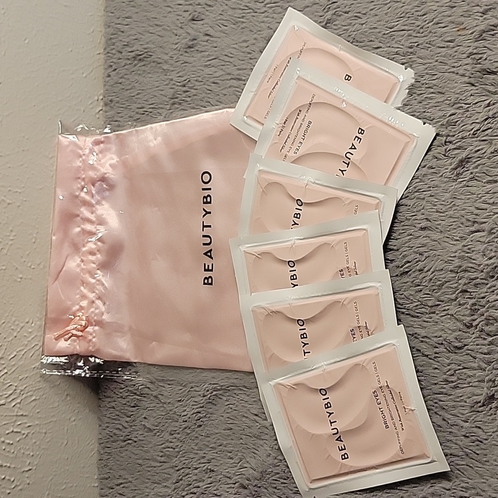 BeautyBio Depuffing, Brightening Collagen Eye Gels Pack of 6 with Drawst…